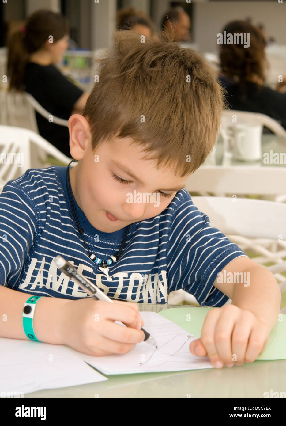 Kid drawing Stock Photo