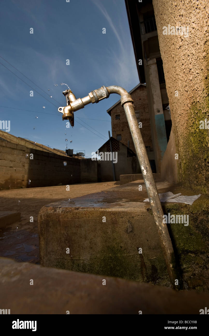 Water tap in Uganda school Stock Photo Alamy
