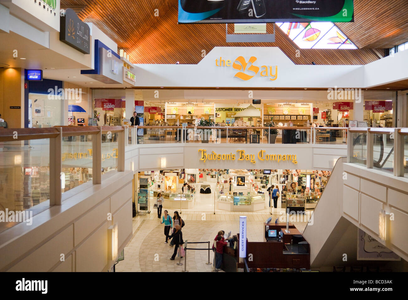 atrium, Coquitlam Centre Mall, Barnet Highway, Coquitlam, BC, Canada Stock Photo