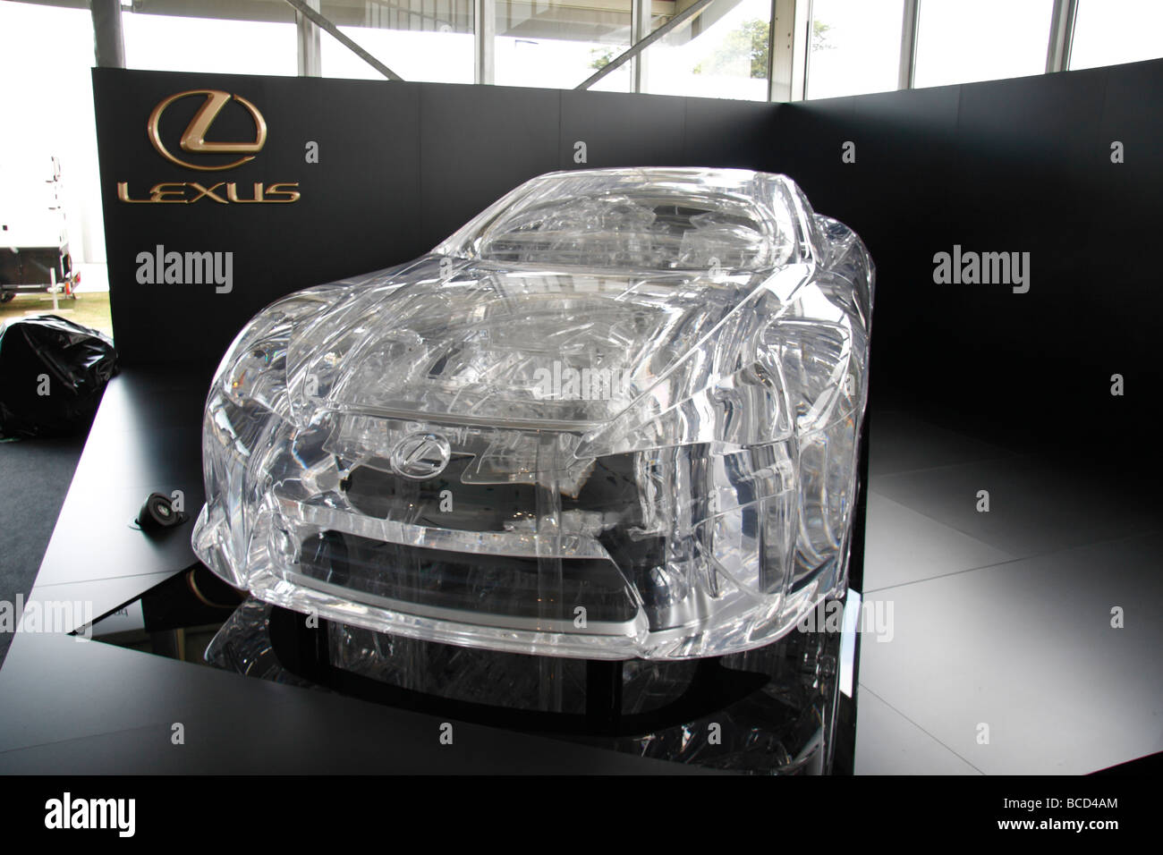 Lexus L-Finesse Crystalised Wind, a ghostly crystal sculpture on display at the Goodwood Festival of Speed, July 2009. Stock Photo