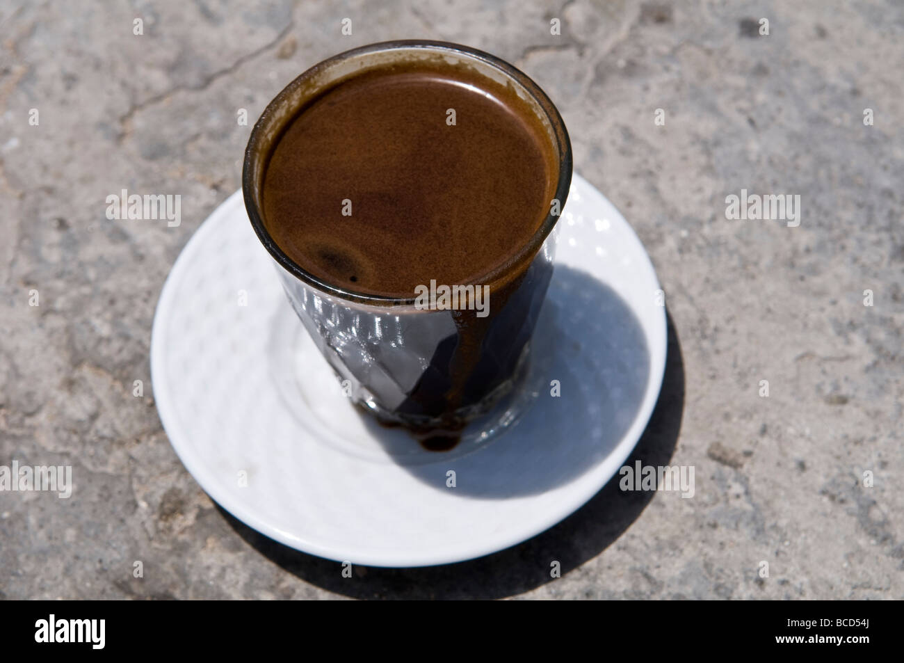 A cup of black Arabic coffee. Stock Photo