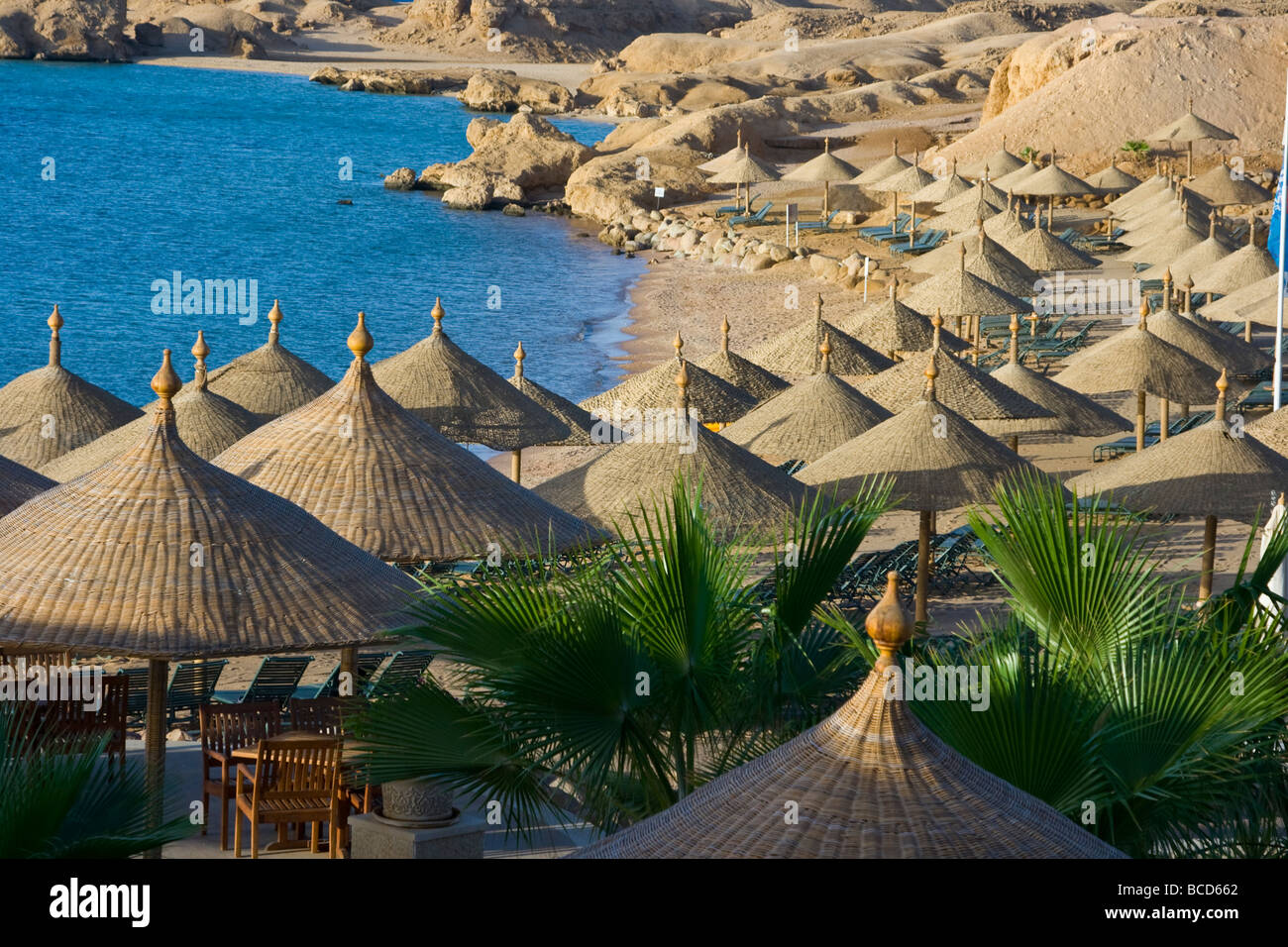 Beach at the Hyatt in Sharm el Sheikh Egypt Stock Photo
