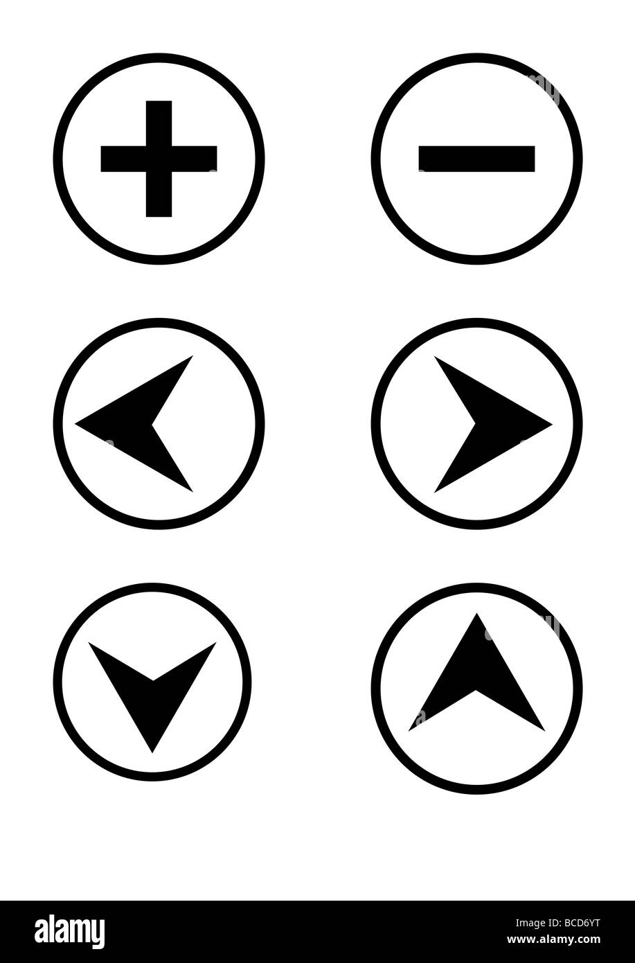 Set of commonly used control buttons isolated on white background Stock Photo Alamy