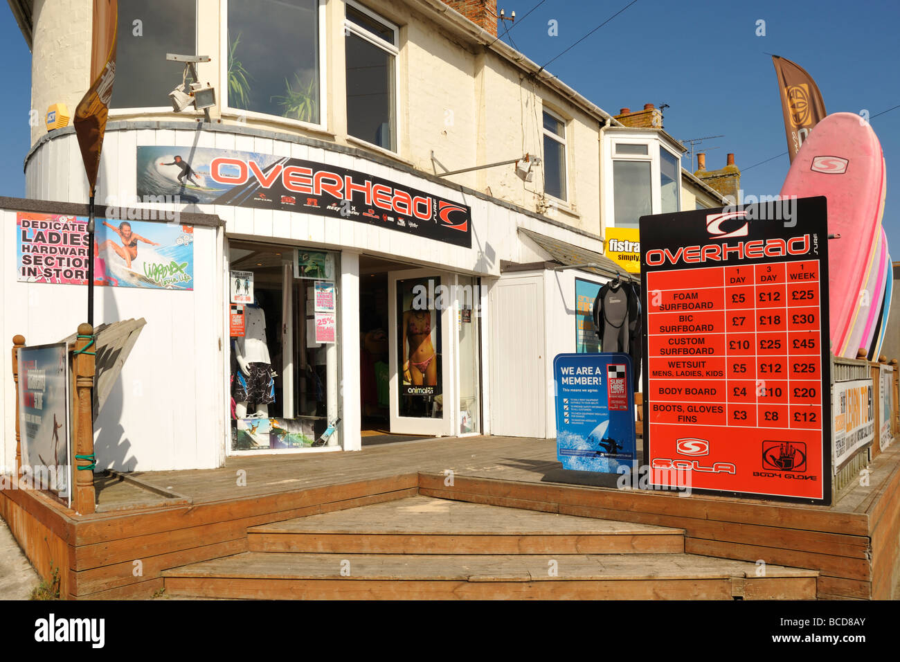 Surf shop Newquay Stock Photo Alamy