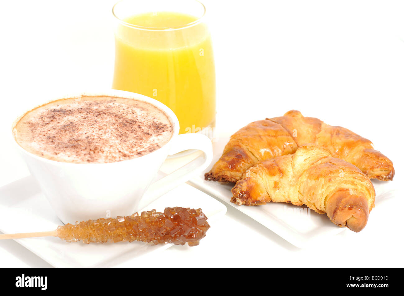 Homemade croissants and coffee breakfast Stock Photo