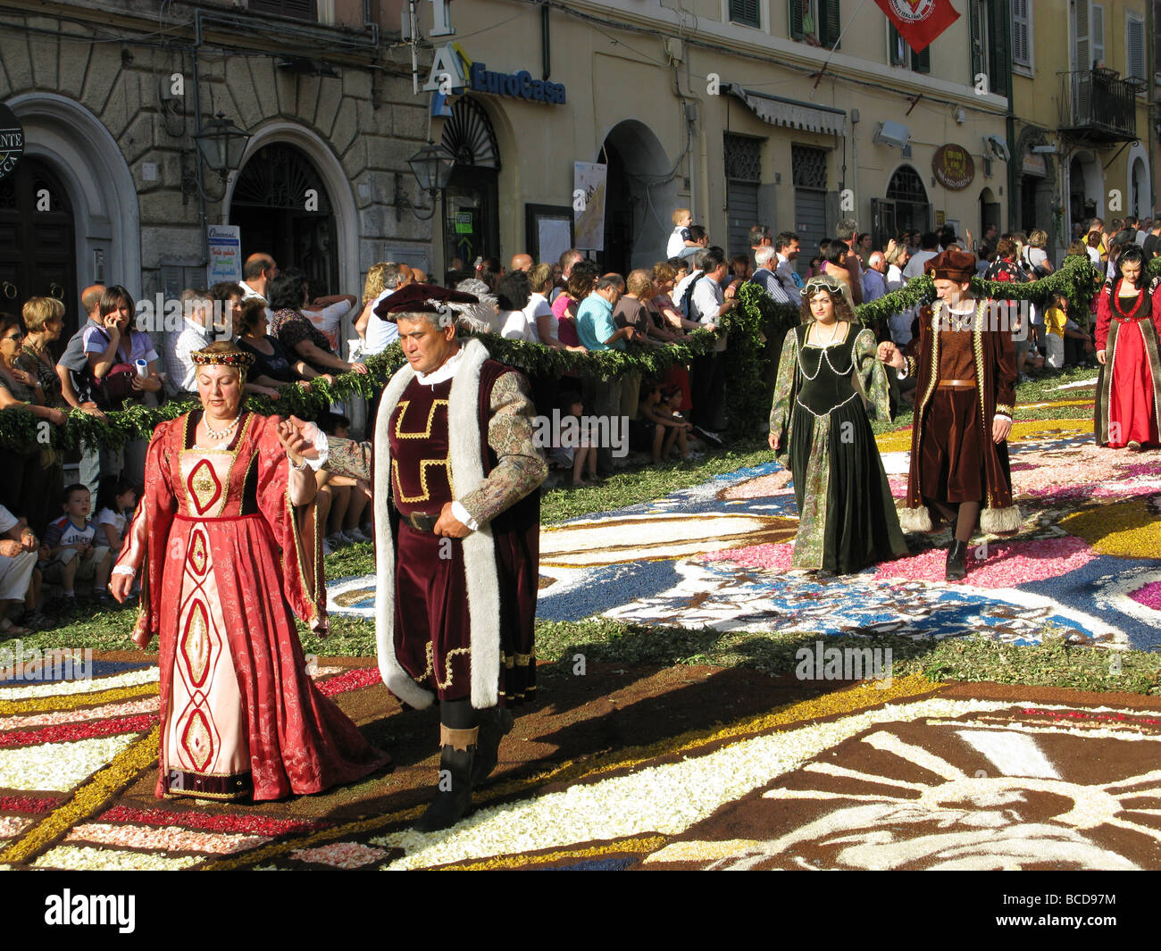 carnival infiorata flowers petals designs festival in genzano, lazio