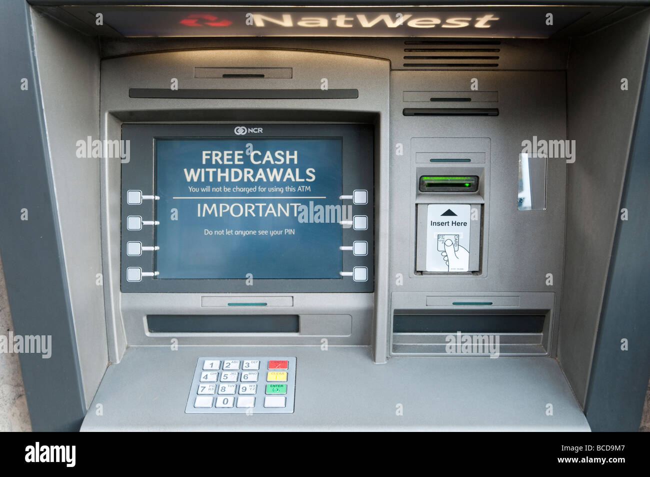 Cash point machine England Britain UK Stock Photo