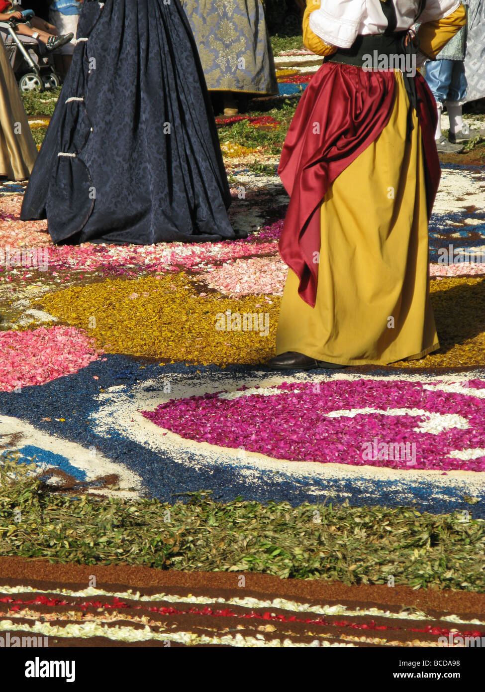 historic procession at carnival infiorata flowers petals designs