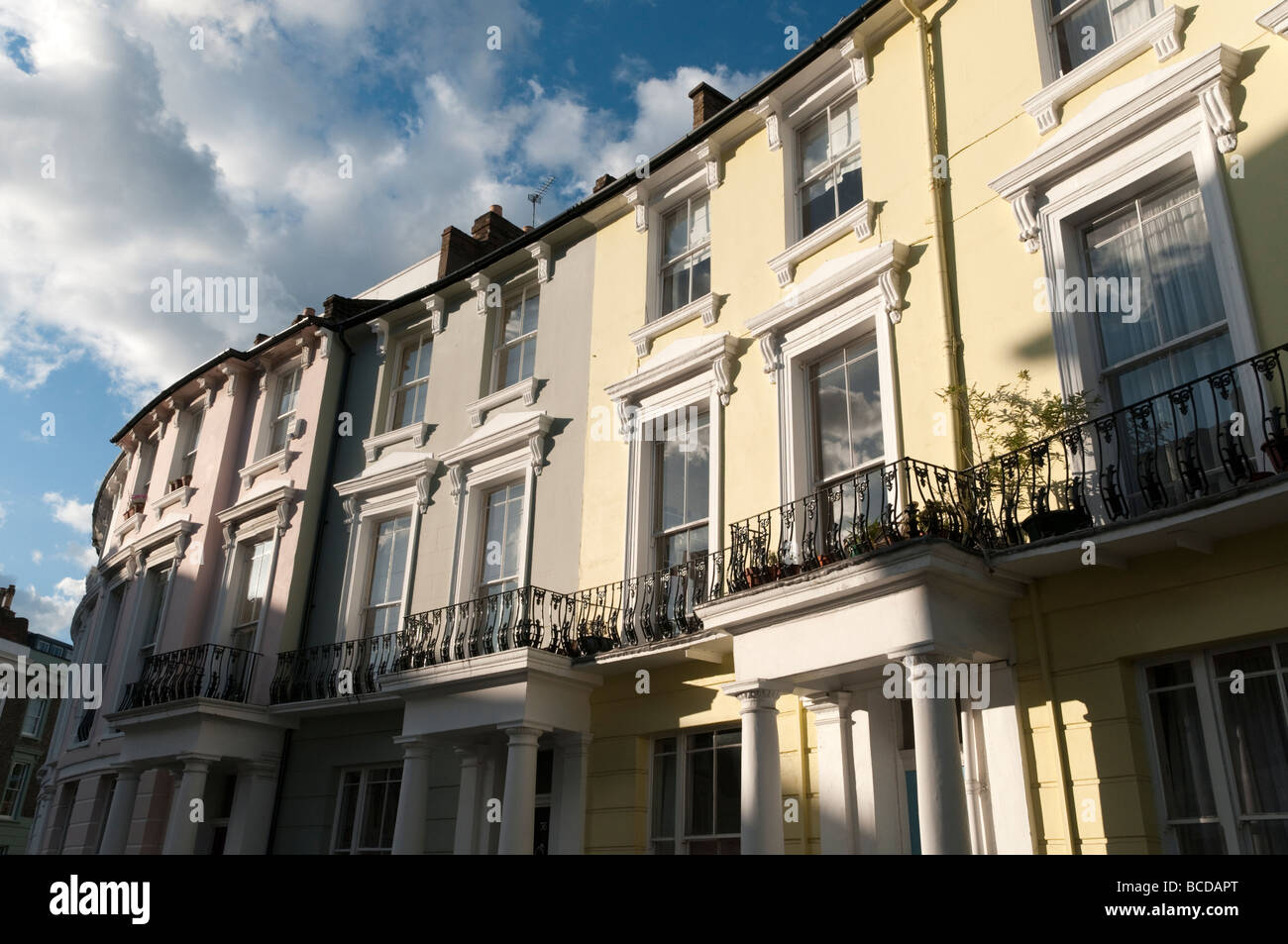 Row of terraced houses in Primrose Hill, London England UK Stock Photo