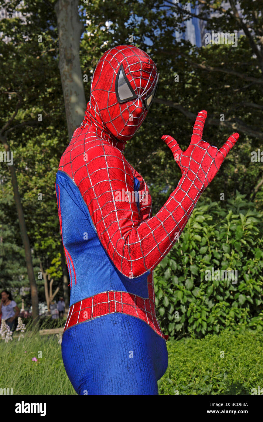 Spiderman, Battery Park, Manhattan, New York Stock Photo