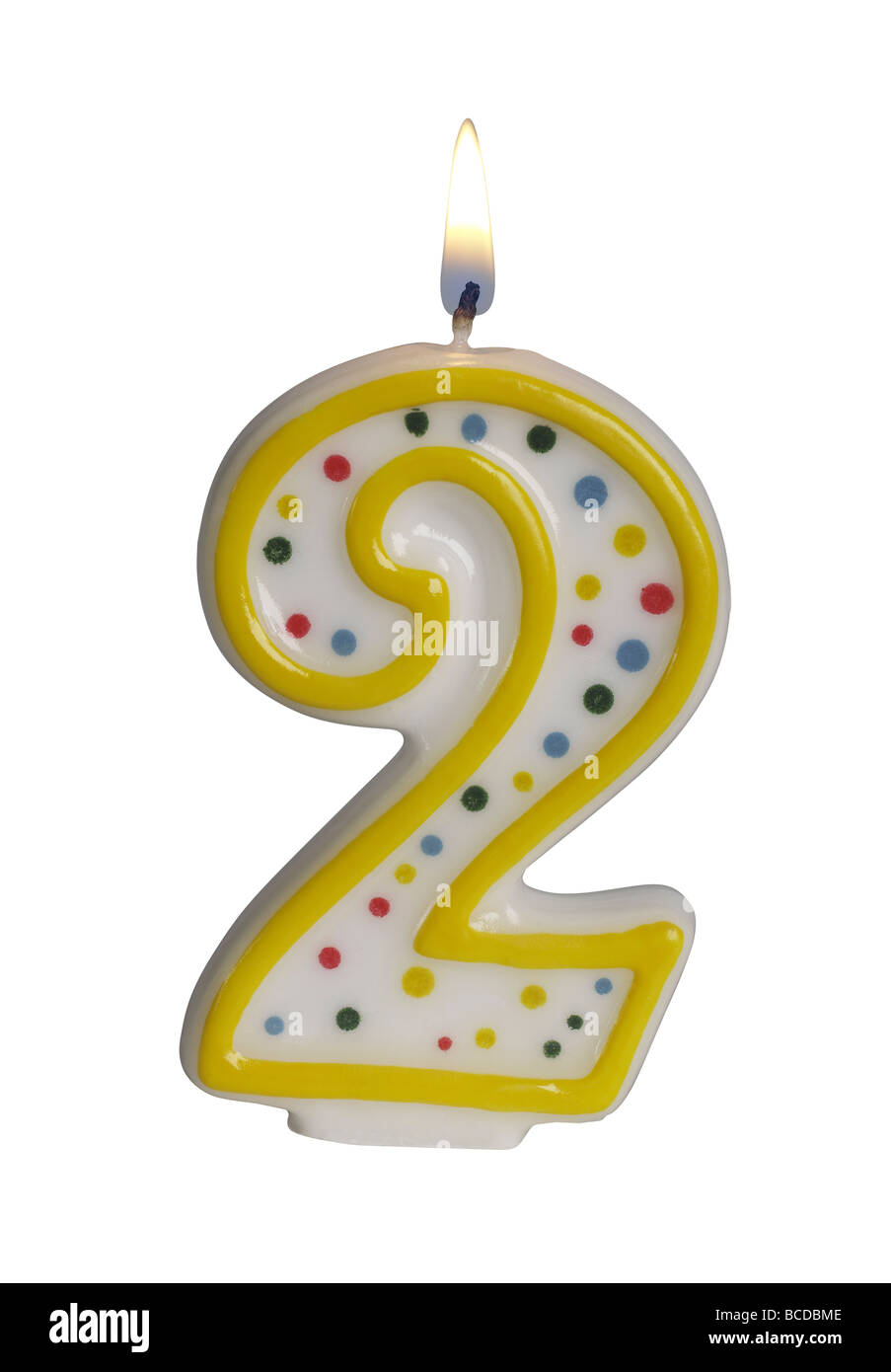 Number 2 birthday candle Stock Photo Alamy