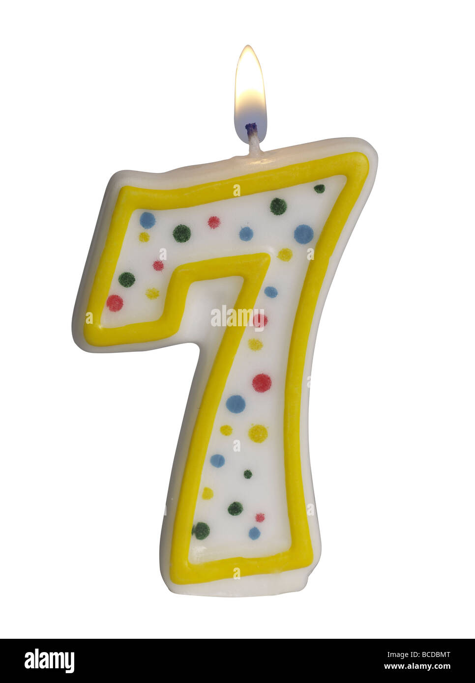 Number 7 birthday candle Stock Photo
