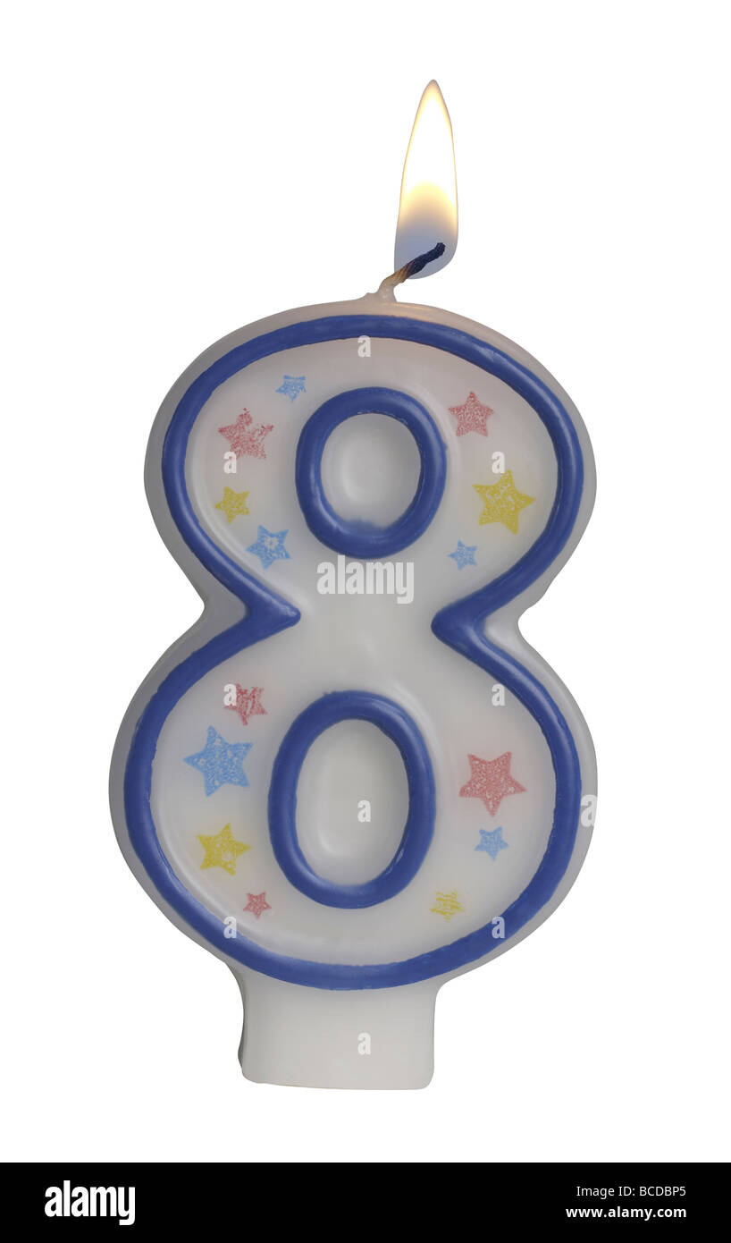 Number 8 birthday candle Stock Photo - Alamy