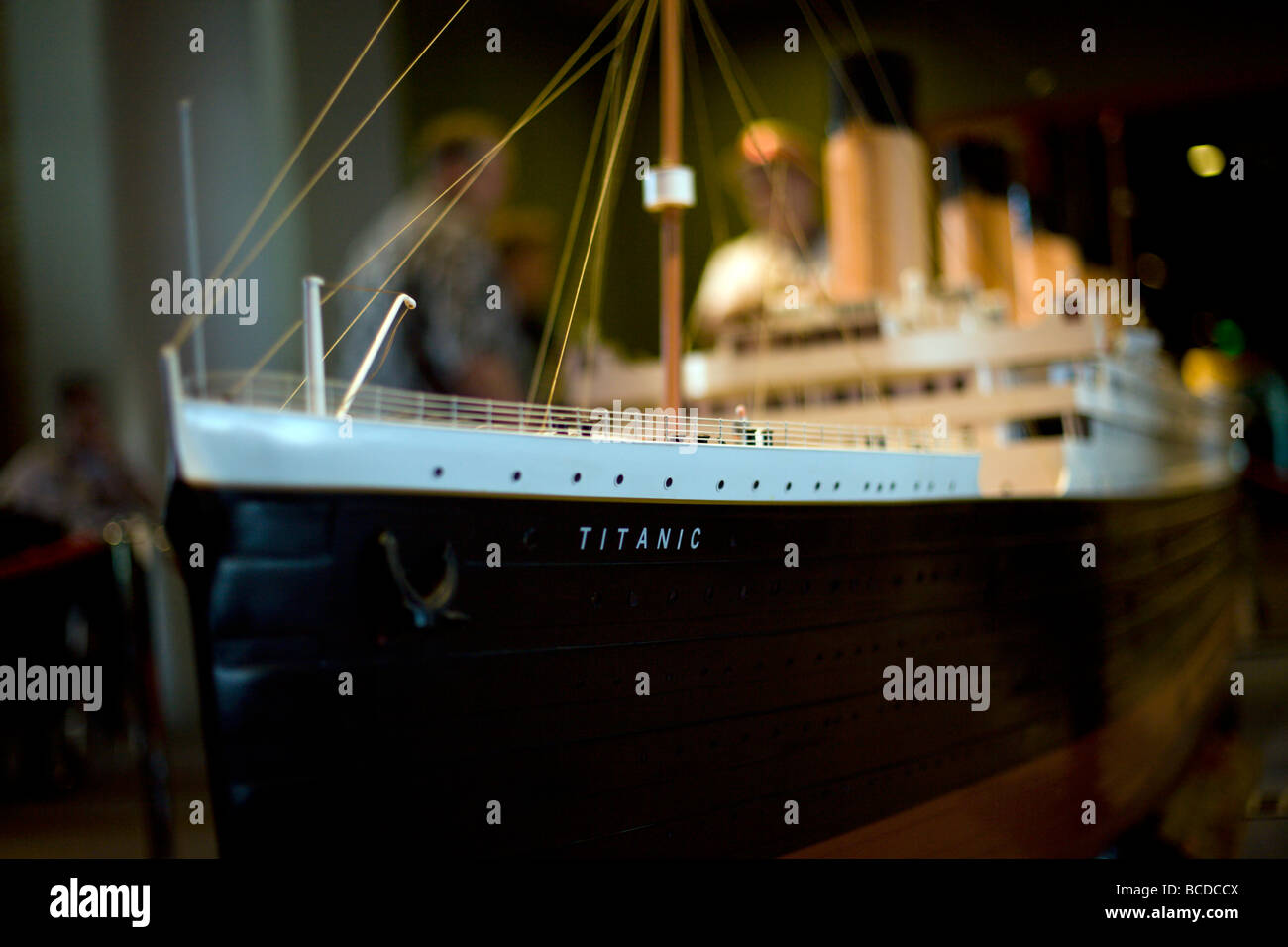 A model of the Titanic at a museum Stock Photo