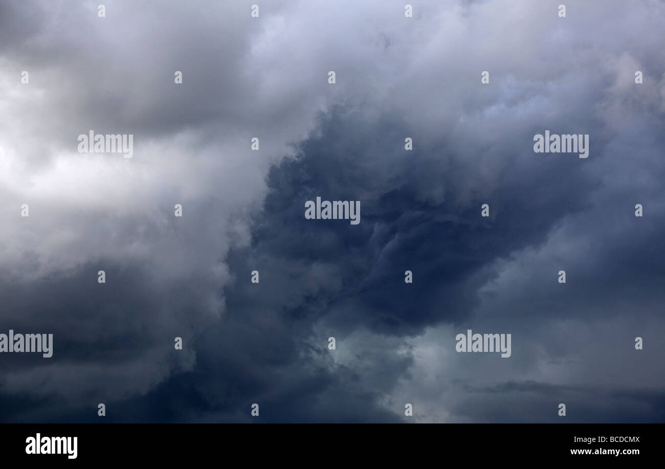 stormy, threatening sky developing thunder clouds, ideal background image Stock Photo