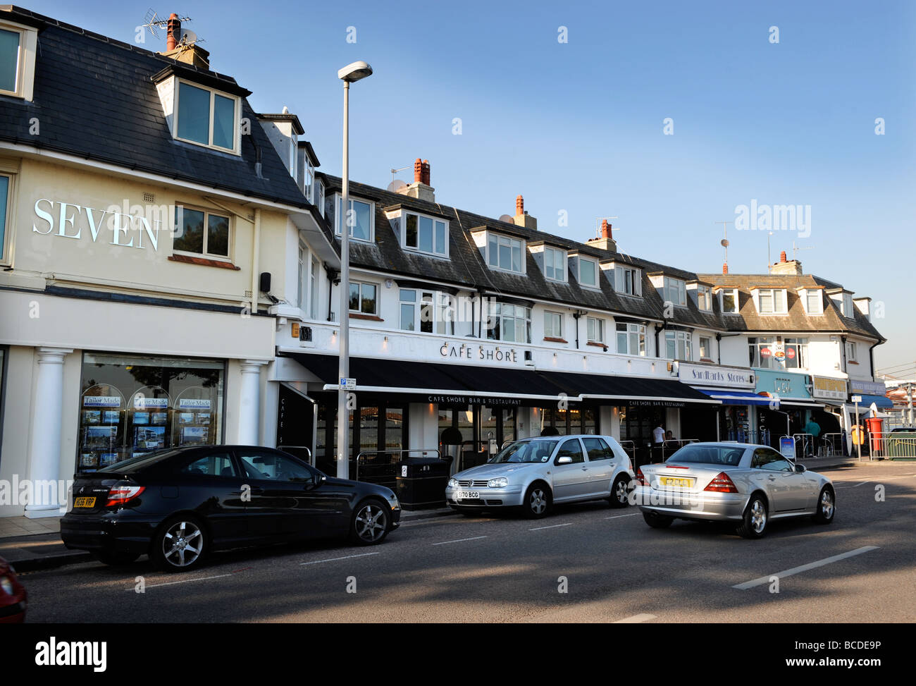 An Estate Agency And Cafe On Banks Road Sandbanks Near Poole Dorset Stock Photo Alamy
