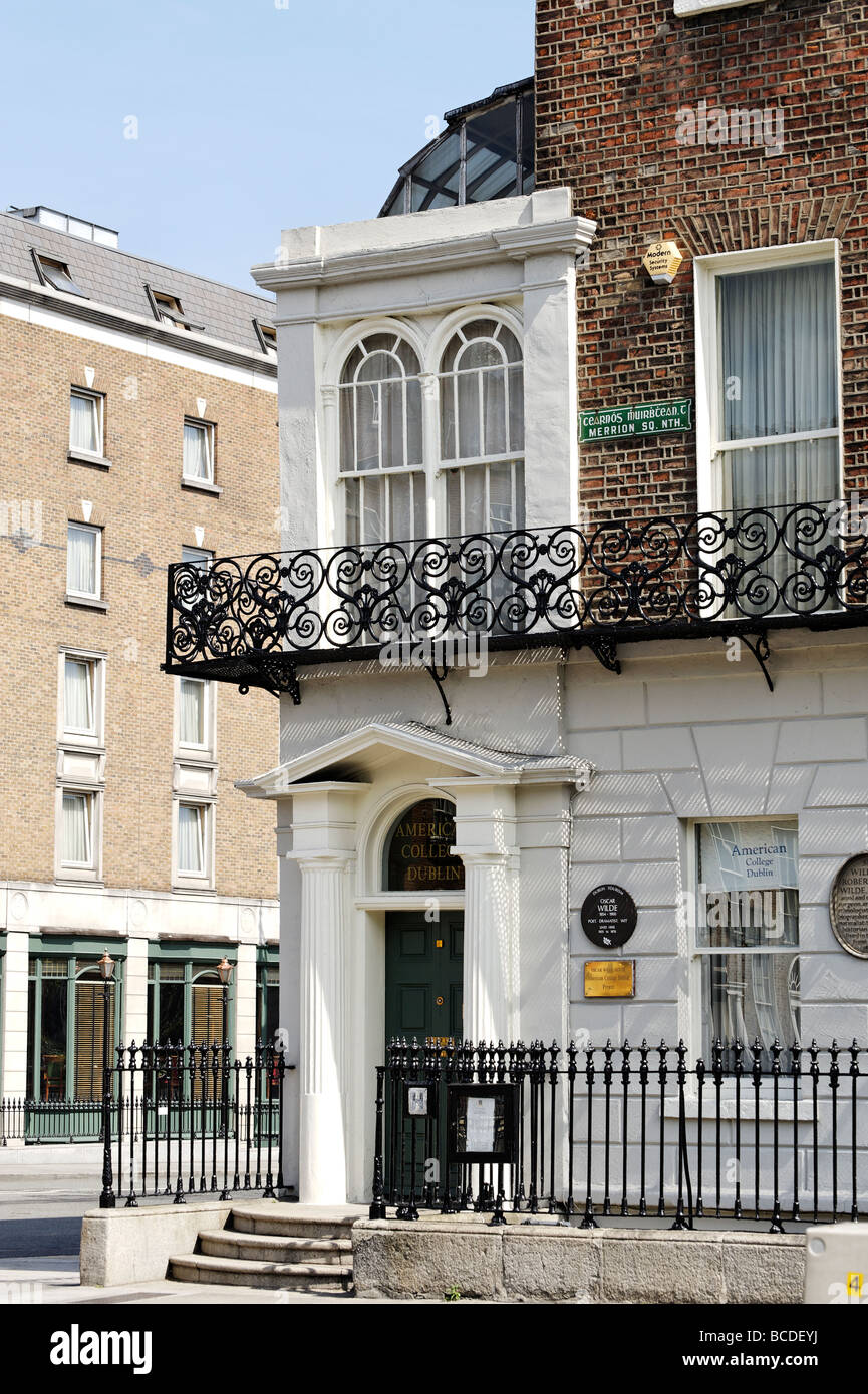 Oscar Wilde birth house on Merrion Square Dublin Republic of Ireland Stock Photo