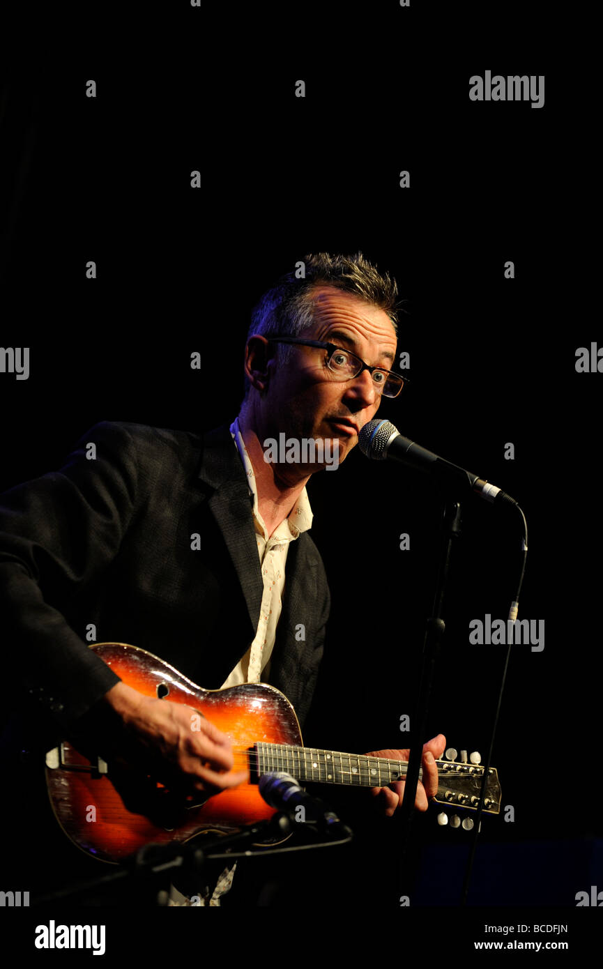 Poet John Hegley performing on stage in Brighton. Picture by Jim Holden. Stock Photo