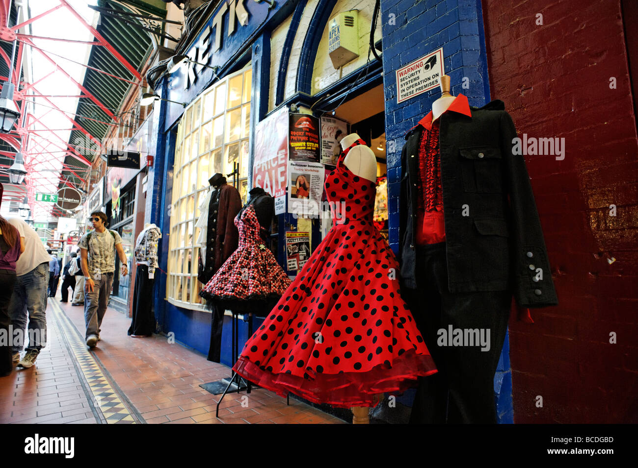 Retro clothes shop in South City Market aka George s Street Arcade in Dublin Republic of Ireland Stock Photo
