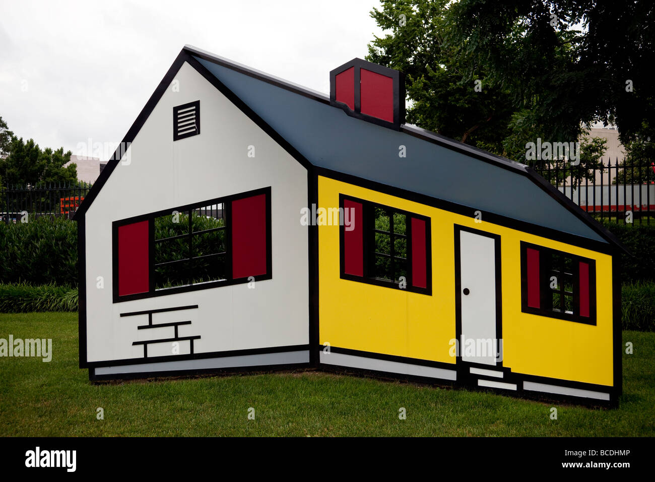 House I by Roy Lichtenstein, National Gallery of Art sculpture garden, Washington DC, USA Stock Photo