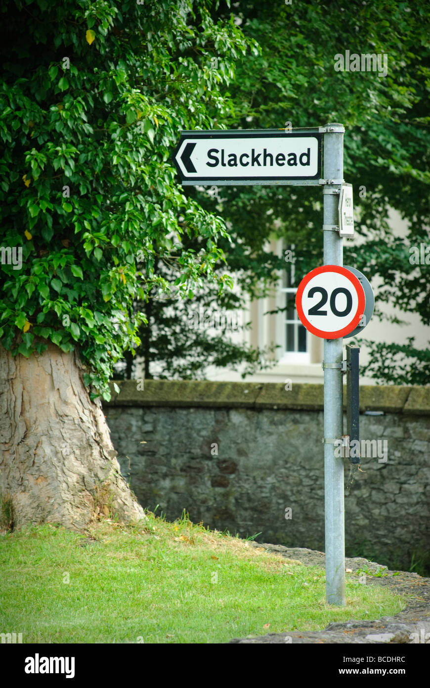 village speed limit Stock Photo Alamy