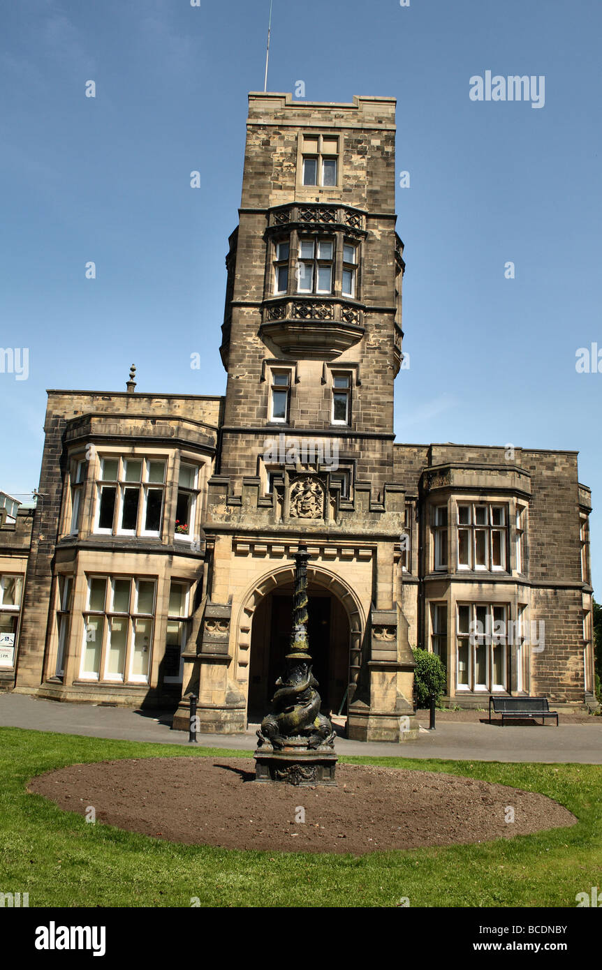 Cliffe Castle Keighley Bradford Yorkshire. This fine Victorian House is now a Museum and Art Gallery and sits in fine parkland . Stock Photo