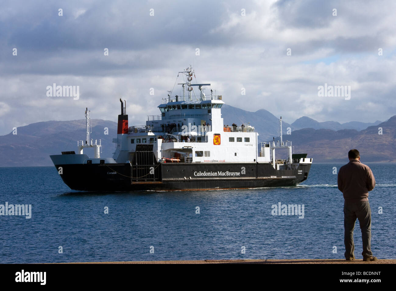 Calmac Ferry Caledonian MacBrayne - Hebridean and Clyde Ferries at the Isle of Skye, Scotland, UK Stock Photo