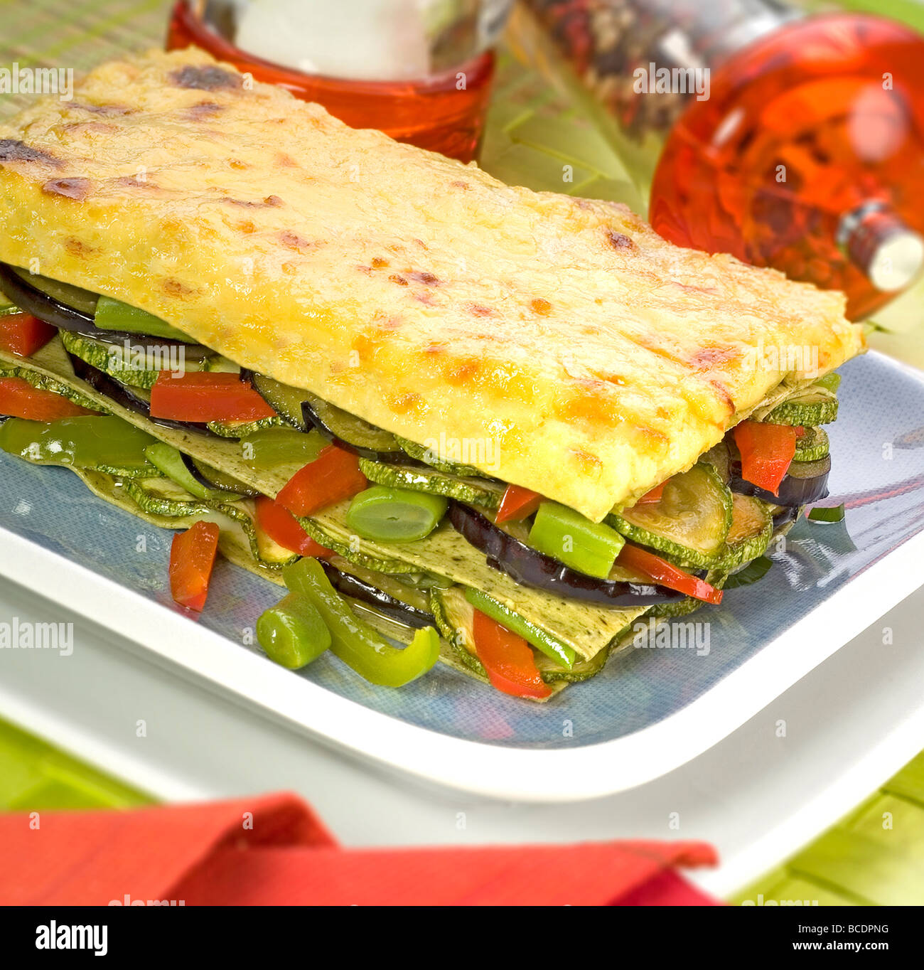 Vegetable lasagna Stock Photo