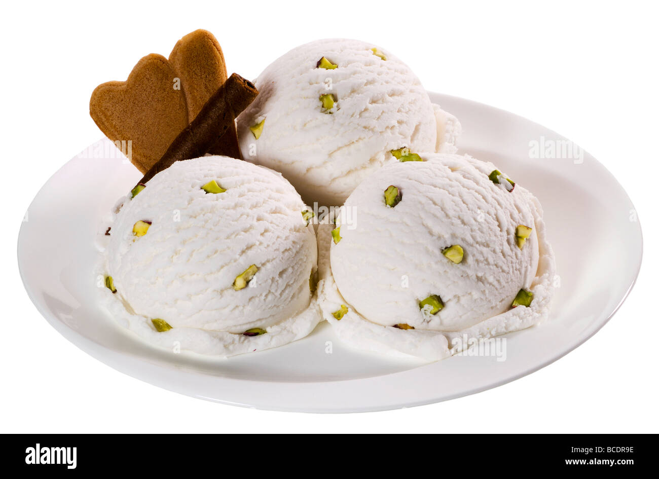 Vanilla ice cream balls(clipping path Stock Photo Alamy