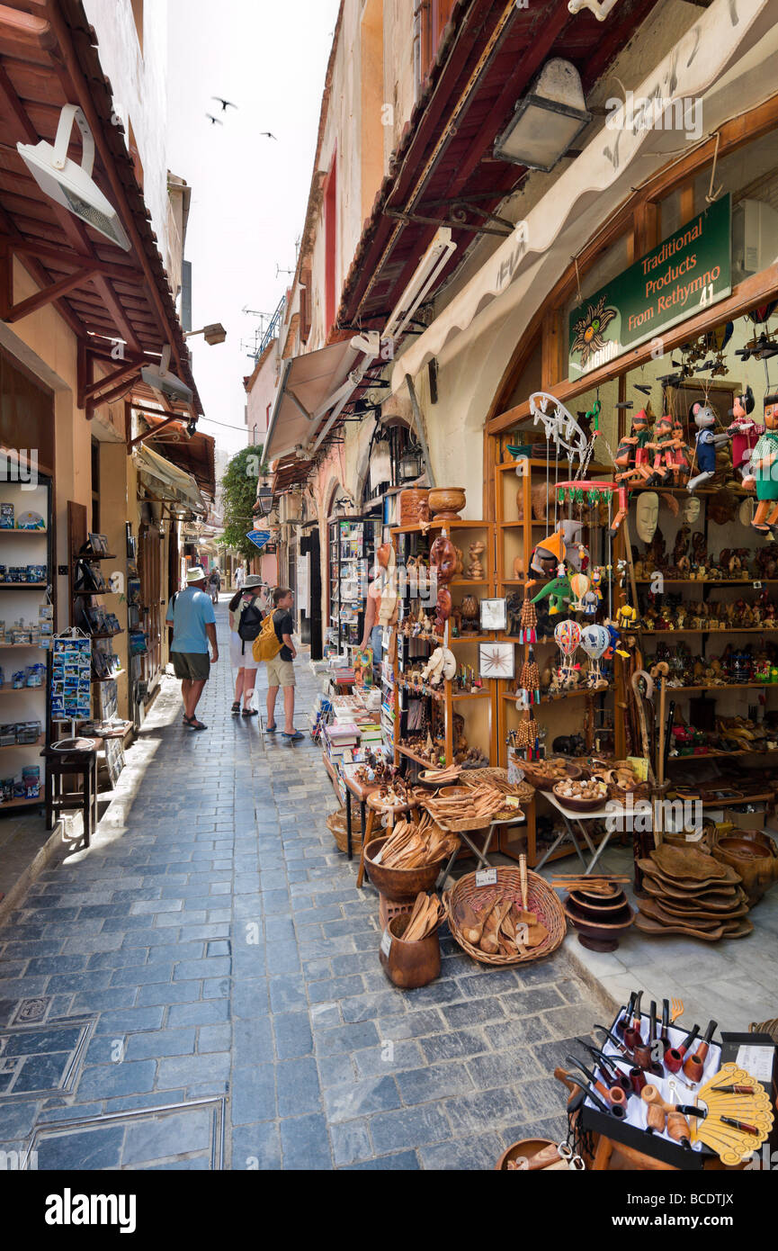 Shops in the Old Town near the Harbour, Rethymnon, North West