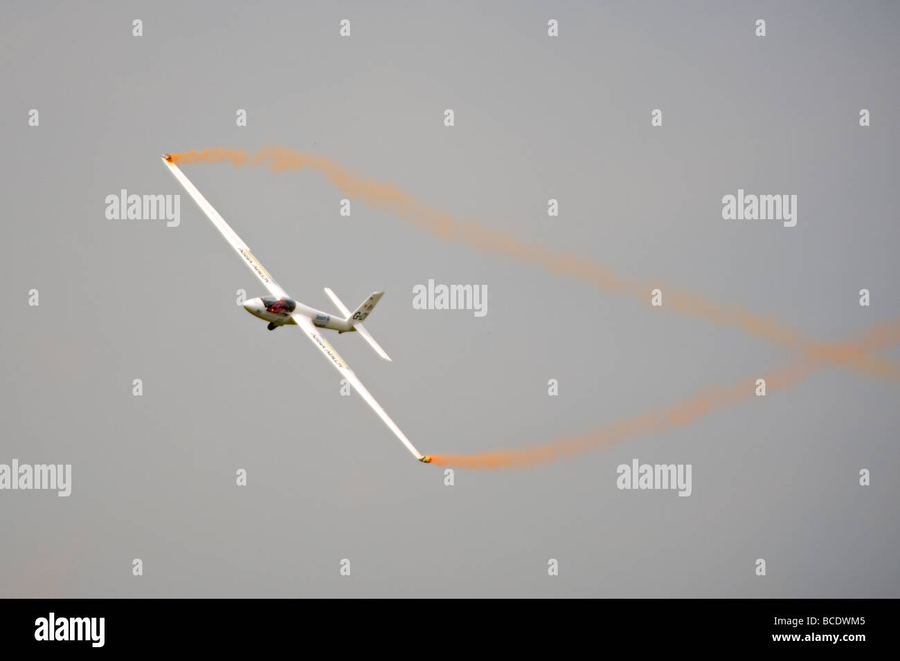 S1 swift aerobatic glider manouvering for landing after giving an