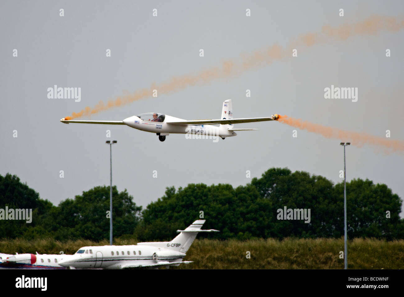 S1 swift aerobatic glider manoeuvring for landing after giving an