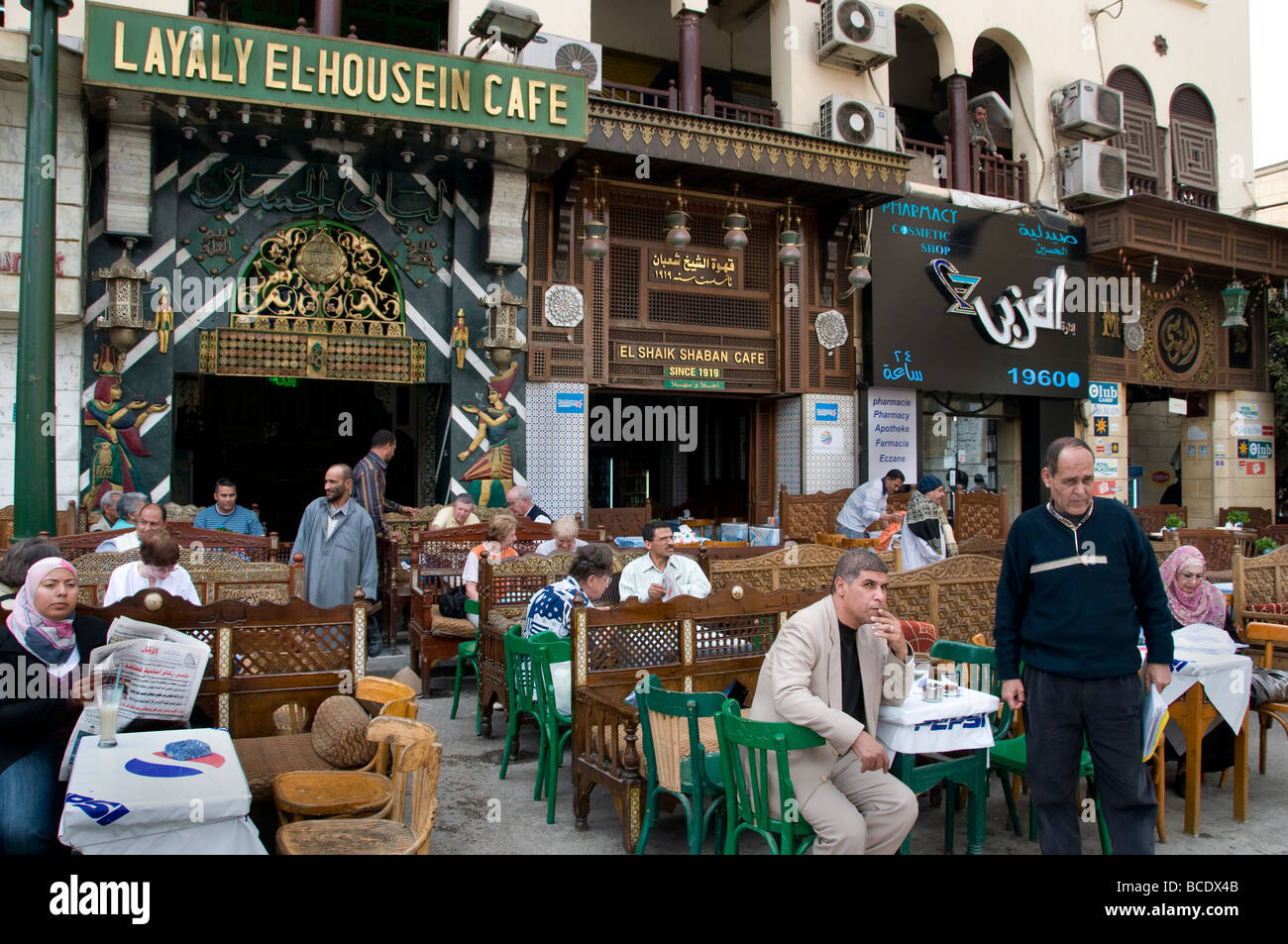 Khan el Khalili  Islamic Cairo Egypt Bazaar Souk  The souk dates back to 1382 Emir Djaharks el-Khalili  caravanserai Stock Photo