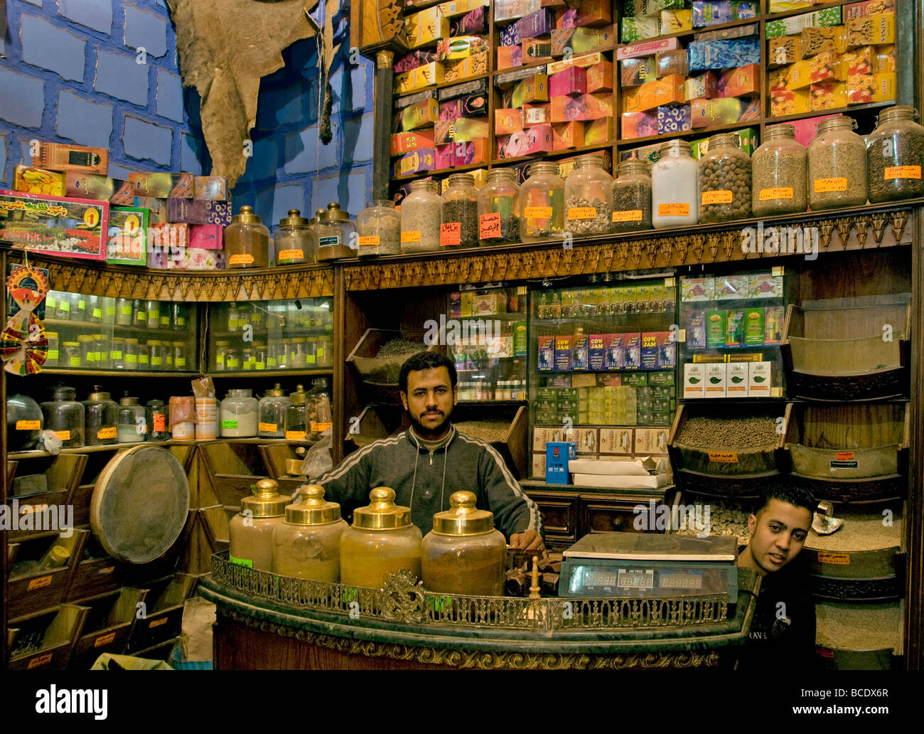 Khan el Khalili  Islamic Cairo Egypt Bazaar Souk  The souk dates back to 1382 Emir Djaharks el-Khalili  caravanserai Stock Photo