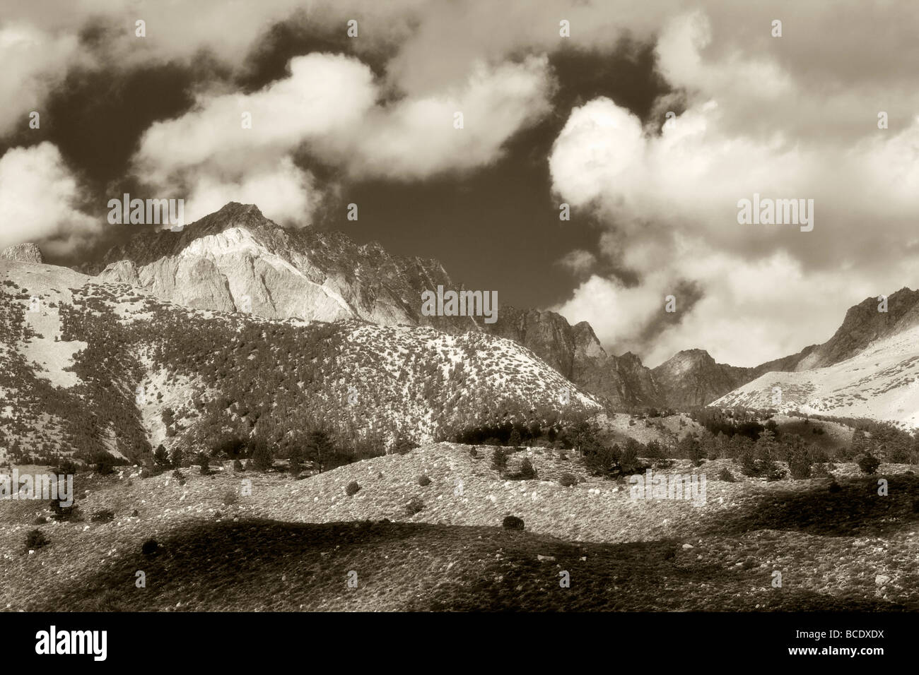 Cloud patterns over mountains Inyo National Forest Eastern Sierras California Stock Photo