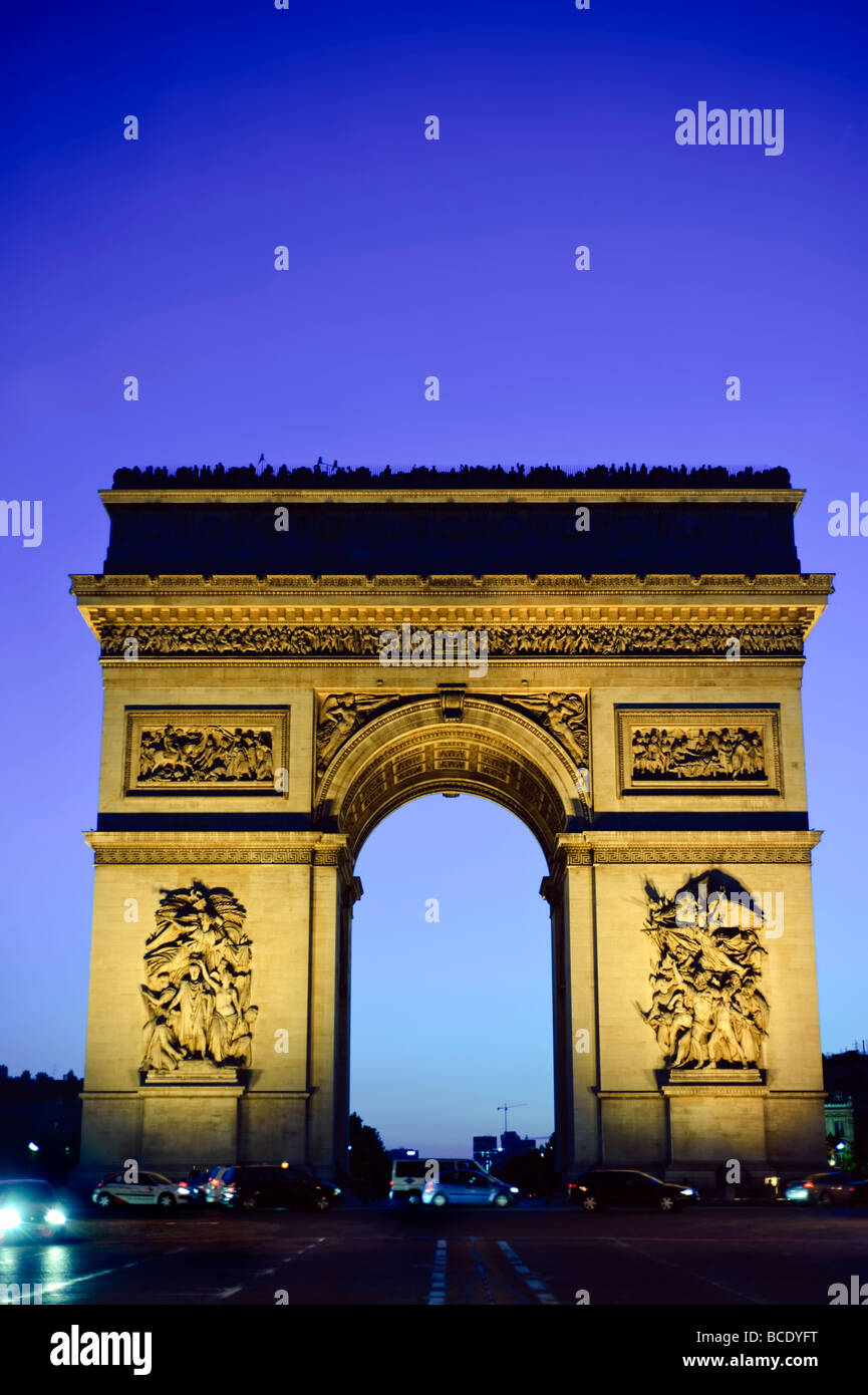 A view of the Avenue des Champs Elysees from Arc de Triomphe in Paris,  France Stock Photo - Alamy