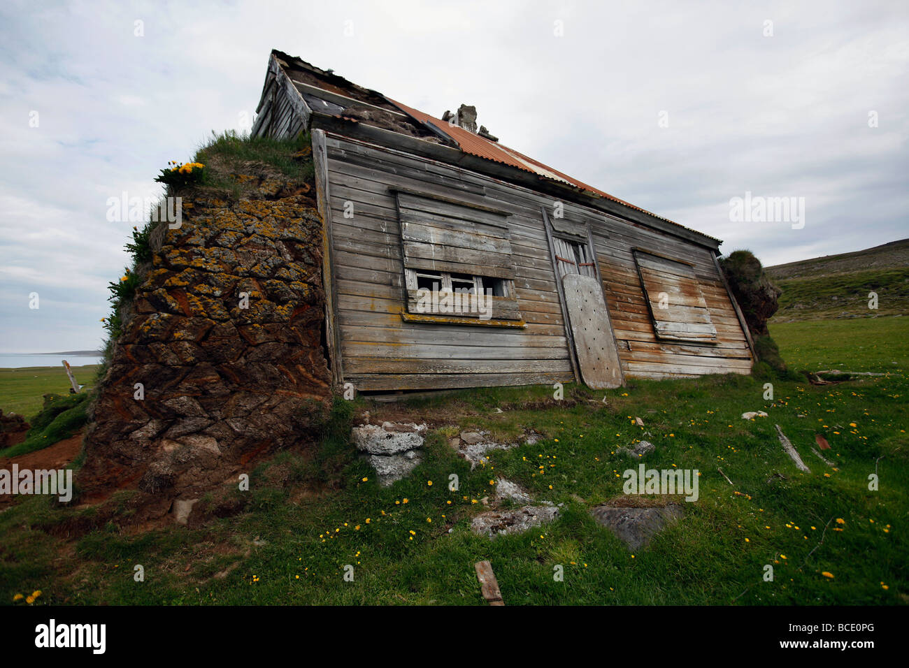 Abandoned farm house, Heiði, Langanes peninsula, northeast Iceland Stock Photo