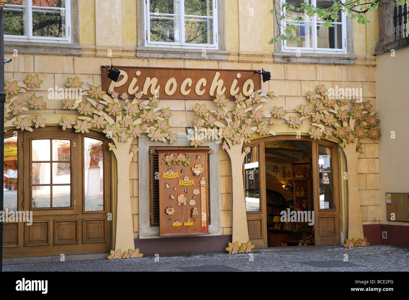 Wooden Toys shop in Prague the Capital of the Czech Republic Stock