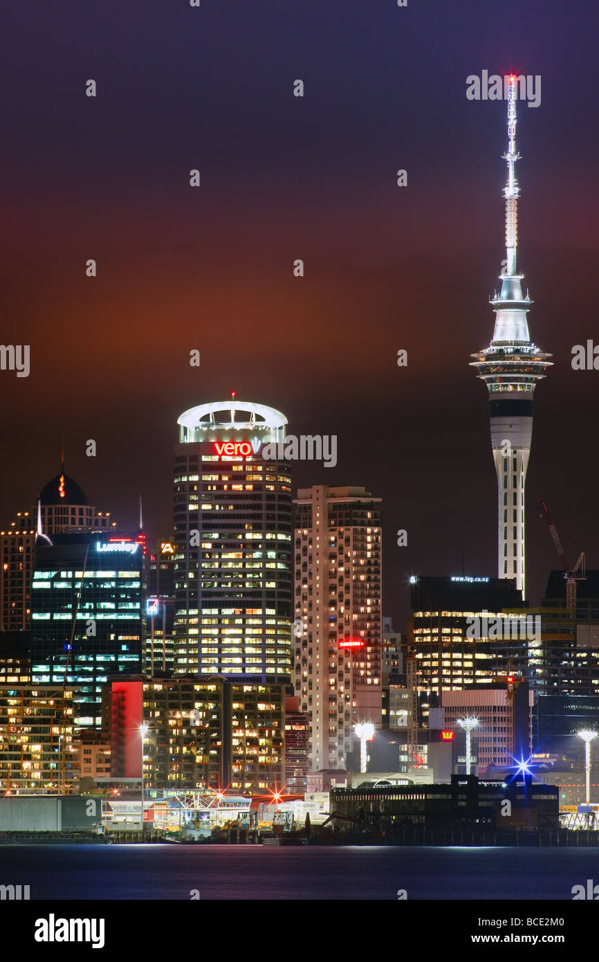 Auckland by Night Stock Photo Alamy