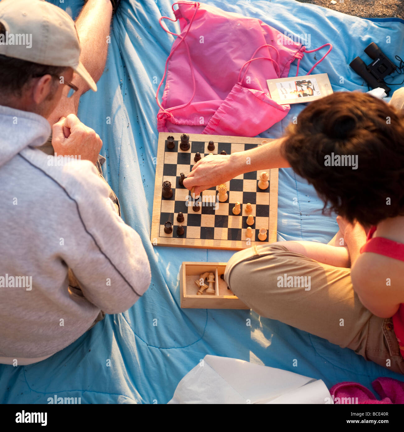 Playing chess at the beach hi-res stock photography and images - Alamy