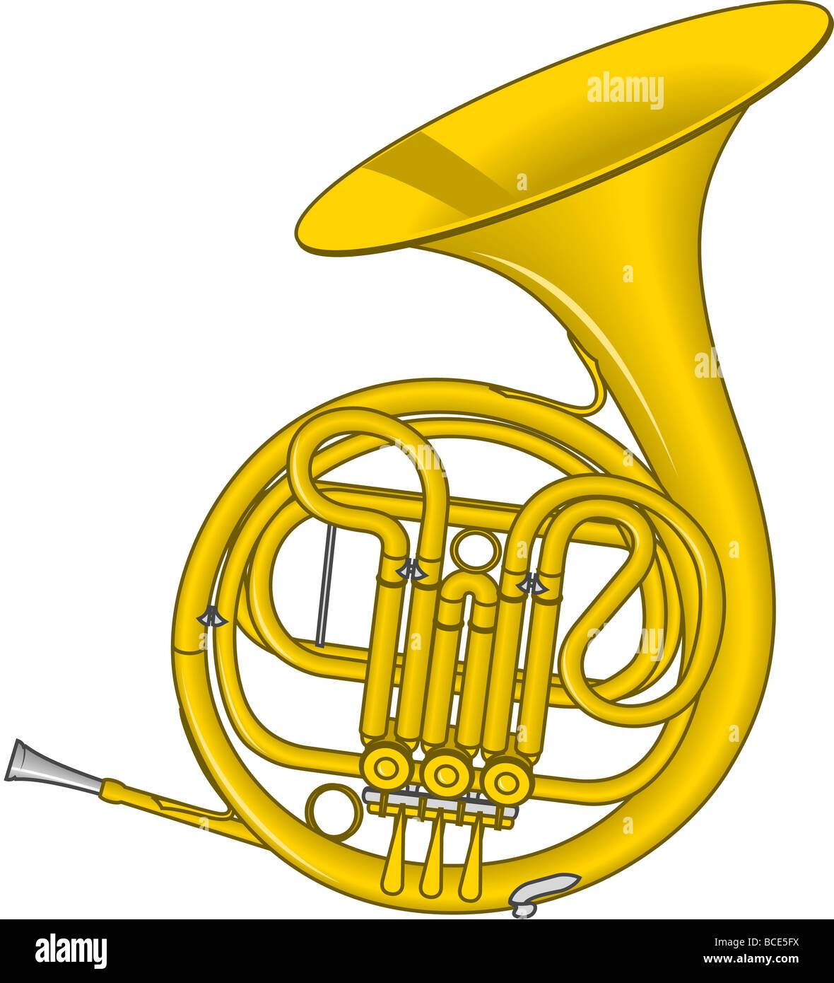 French horn. Stock Photo