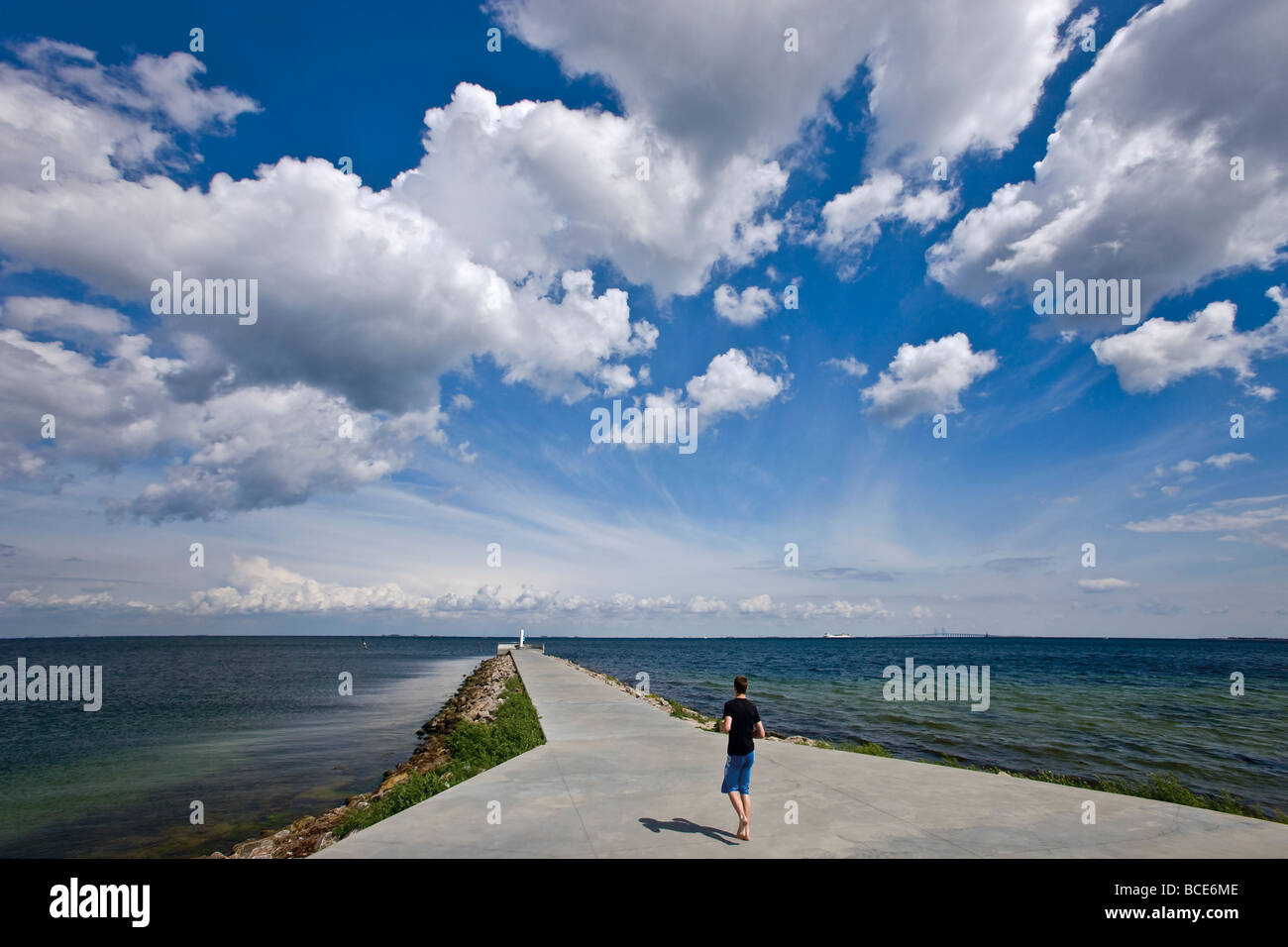 The pier at Amager Strandpark Stock Photo