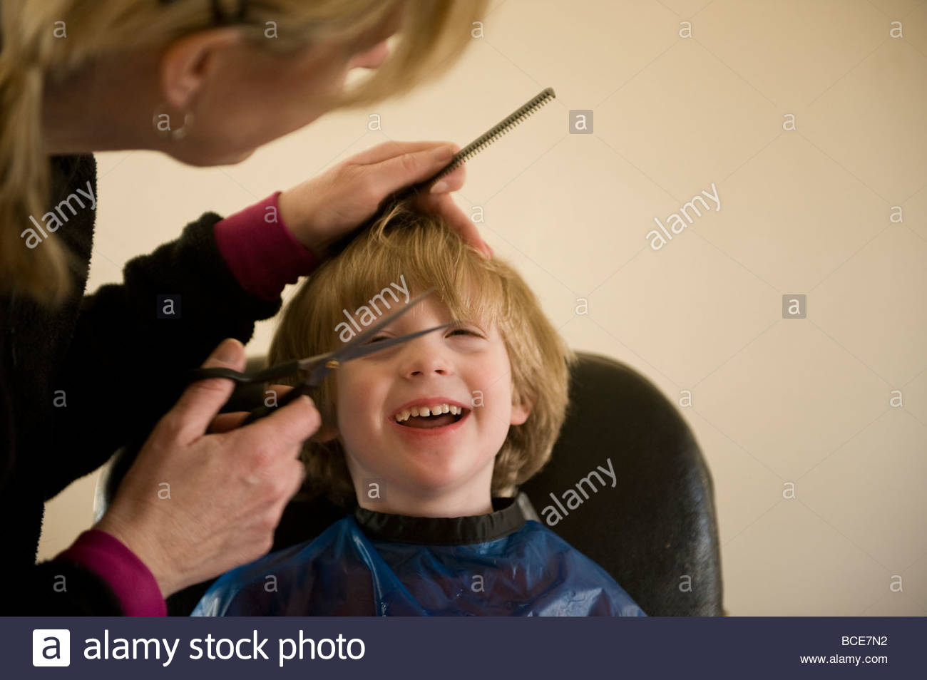 A Four Year Old Boy Gets A Haircut Stock Photo 24899646 Alamy