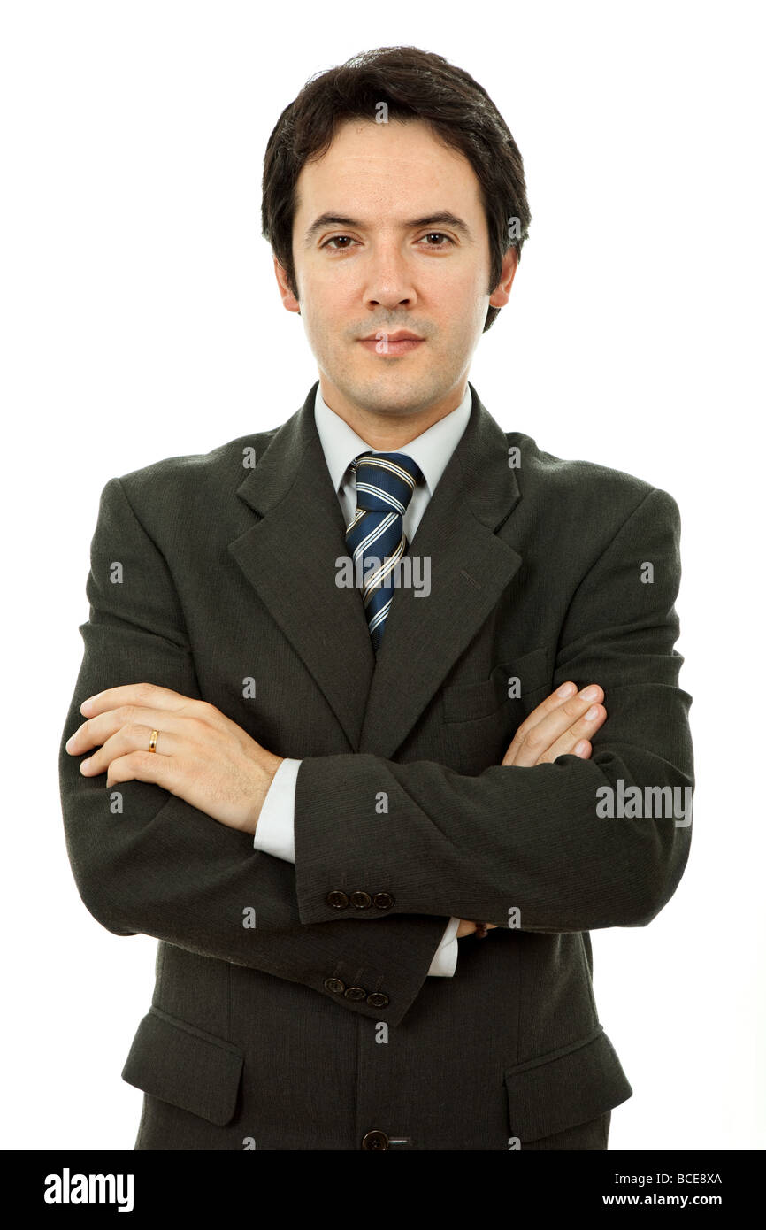 young business man portrait isolated on white Stock Photo - Alamy