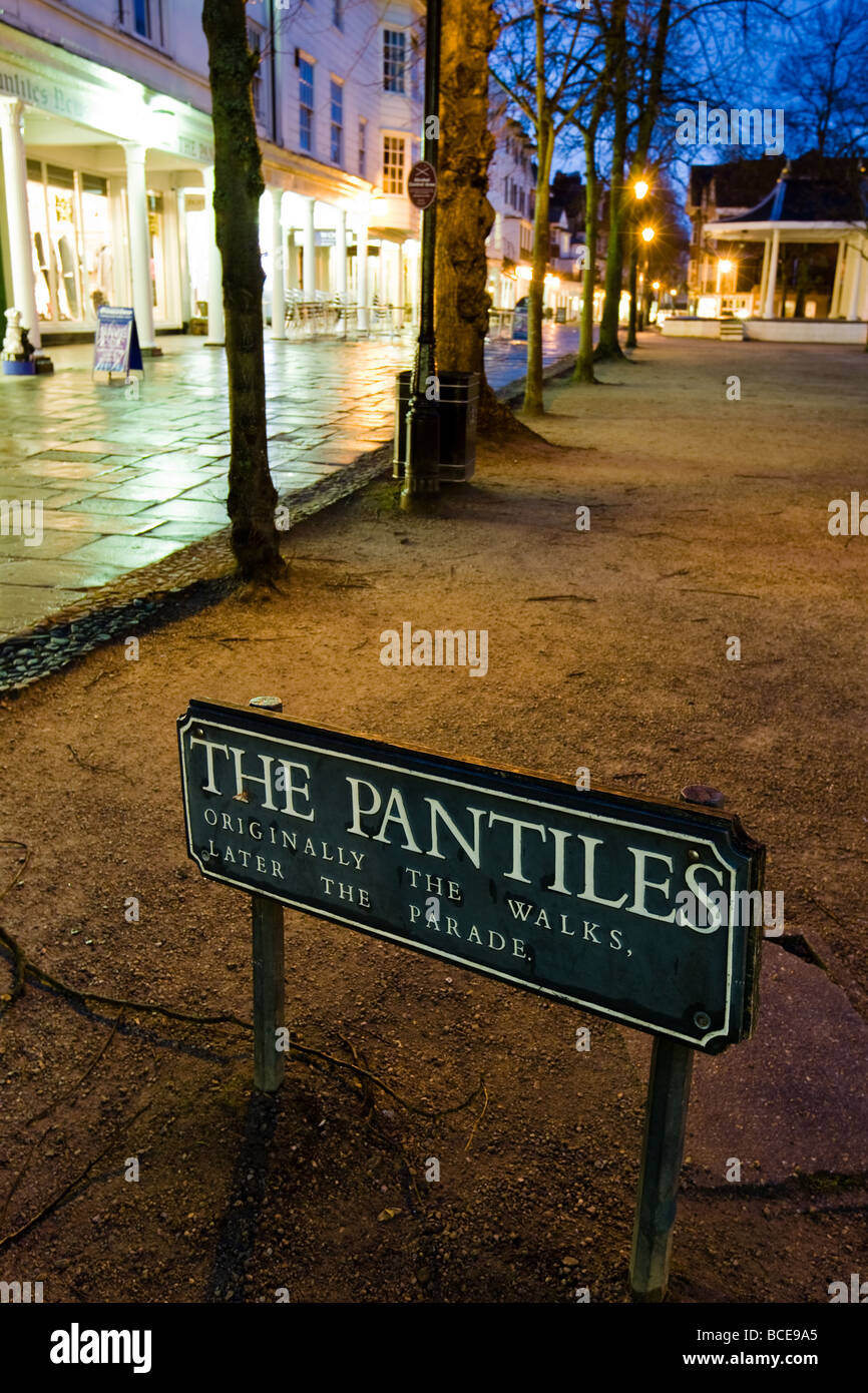 The Pantiles, Royal Tunbridge Wells, Kent at night Stock Photo