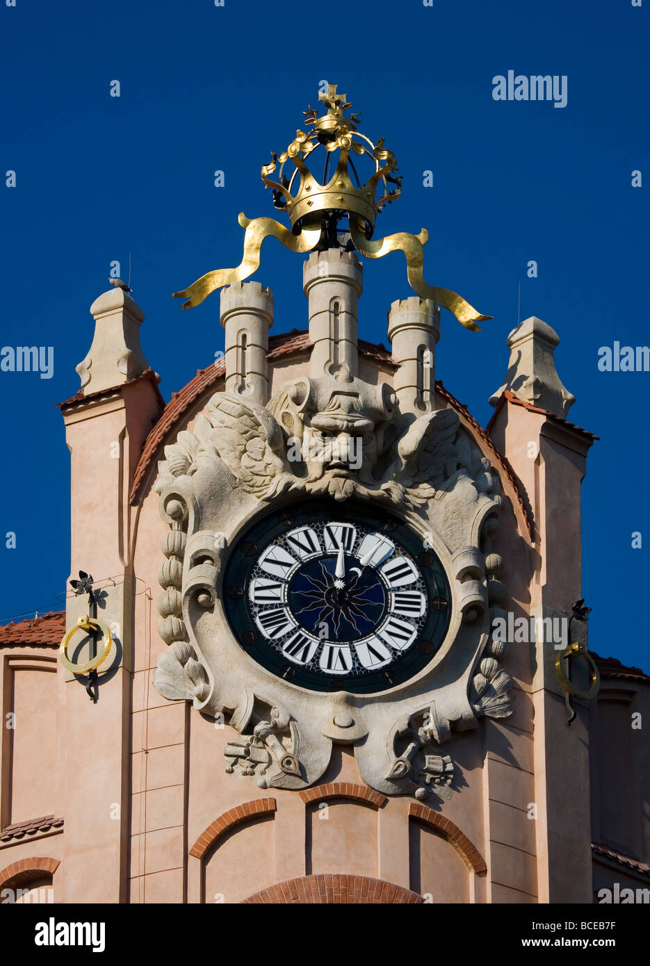 Poland Krakow clock detail Stock Photo Alamy