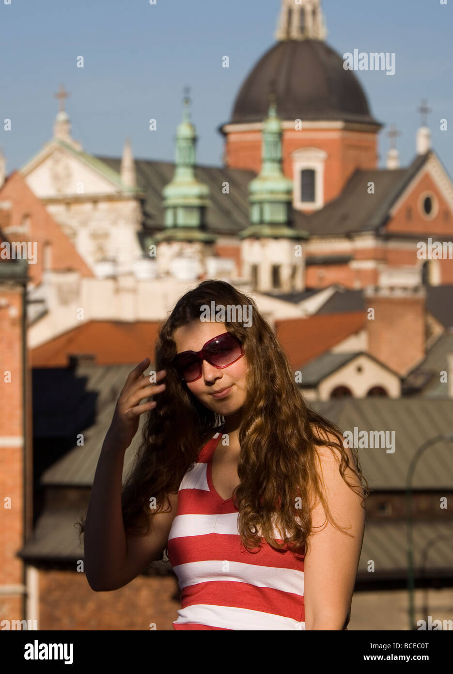 Poland Krakow young woman Stock Photo