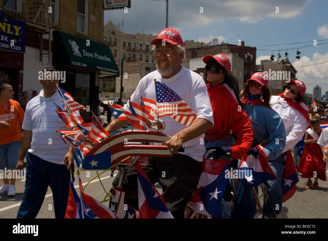 The Brooklyn Puerto Rican Day Parade marches through the Bushwick neighborhood of Brooklyn in New York Stock Photo