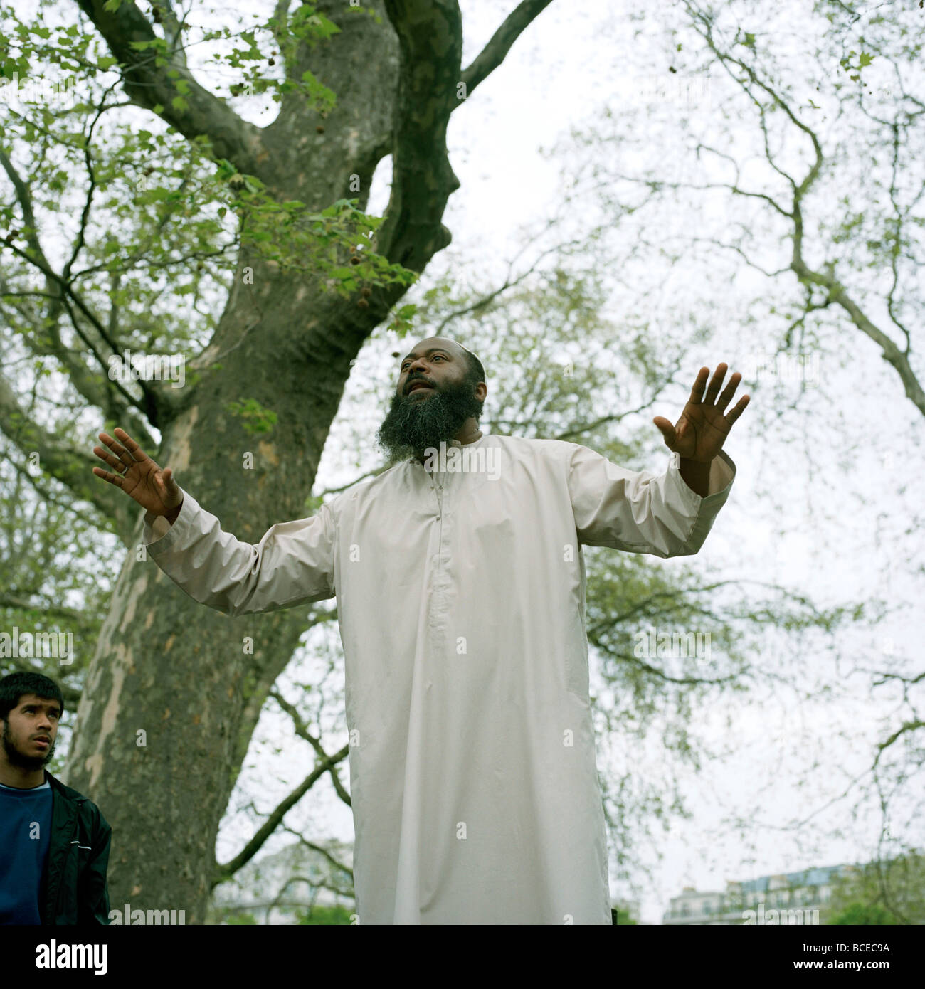 Muslim man at Speakers' Corner, Hyde Park, London Stock Photo Alamy