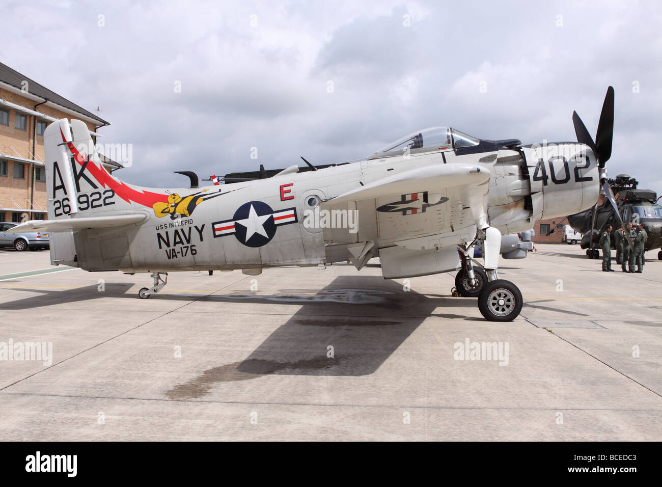 Douglas AD-4 Skyraider vintage classic warbird aircraft in the colours of the US Navy Stock Photo